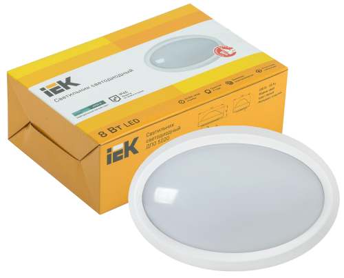 Светильник светодиодный ДПО 5020 8Вт 4000K IP65 овал белый | код LDPO0-5020-08-4000-K01 | IEK фото 2