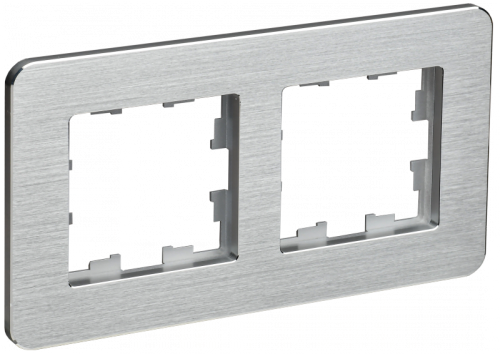 BRITE Рамка 2-мест. РУ-2-1-Бр металл алюм. RE AL IEK | код BR-M22-M-21-K47 | IEK