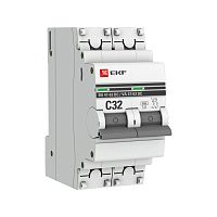 Автоматический выключатель 2P 32А (C) 6кА ВА 47-63 DC PROxima | код mcb4763-DC-2-32C-pro | EKF