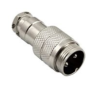 Разъём цилиндрический малогабаритный SZC GX16M-2, 2 контакта | код 107045 | SZC
