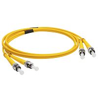 Патч-корд оптический LANMASTER, LSZH, дуплексный, ST/UPC-ST/UPC, SM OS2, 1.5 м | код LAN-2ST-2ST/SU-1.5 | LANMASTER