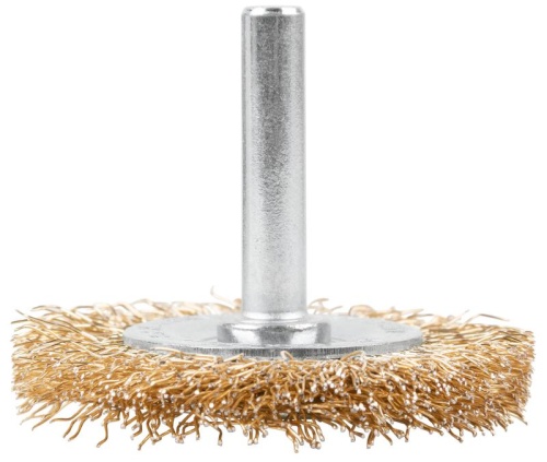 Щетка для дрели, Плоская, латунированная витая проволока 0,3 мм, 50 мм, блистер, Profi | код 82-914 | FIT фото 2