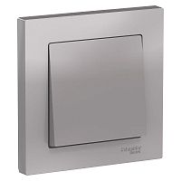 Выключатель 1-клавишный ATLASDESIGN, скрытый монтаж, алюминий | код. ATN000312 | Schneider Electric