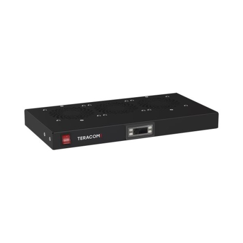 Блок охлаждения TERACOM PRO 1U 3 вентилятора с выключателем и электронным термостатом чёрный | код TRP-FN-31T-BK | EKF