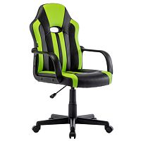 Кресло компьютерное BRABIX Stripe GM-202 , экокожа, черное/зеленое, 532511 | код 532511 | BRABIX