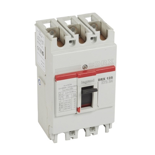 Выключатель автоматический DRX125 термомагнитный 63A 3П 36кА | код 27224 | Legrand