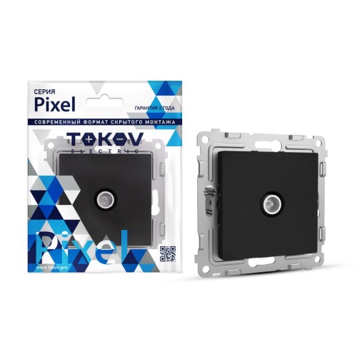 Коннектор TV СП Pixel механизм карбон | код TKE-PX-A1C-C14 | TOKOV ELECTRIC