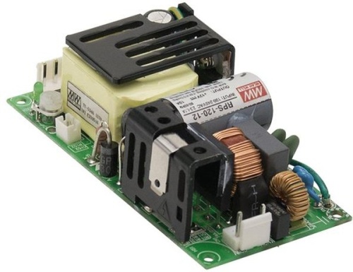 Источник питания AC-DC med, 120Вт, вход 80…264V AC, 47…63Гц /113…370В DC, выход 24В/3.5…5A (без вентилятора/с вентилятором), изоляция 4000V AC, открытая плата 101.6х50.8х29 мм, -30…+70С | код RPS-120-24 | MeanWell