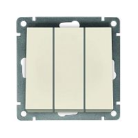 Выключатель 3-кл. СП Афина 10А IP20 механизм сл. кость (ivory) | код A0043-I | Universal