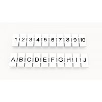 ZB8-10P-19-00Z(H) Маркировочные шильдики для клемм WS, DC, PC, сечением 6 мм кв., центральная, 10 шильдиков, чистая, размер шильдика: 7,45х10,7 мм, цвет белый | код 92118900578| DEGSON