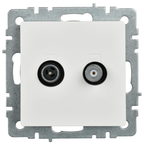 BRITE Розетка двойная TV+SAT РТВ/РСп12-БрБ белый | код BR-AF20-O-K01 | IEK фото 5