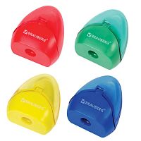 Точилка BRAUBERG BELL с контейнером, пластиковая, конусообразная, цвет корпуса ассорти, 226937 | код 226937 | BRAUBERG