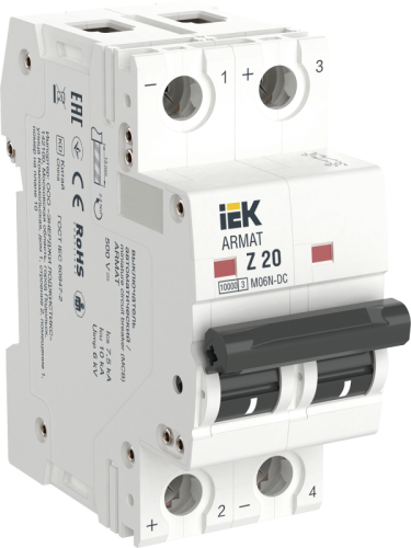 ARMAT Авт. выкл. M06N-DC 2P Z 20А IEK | код AR-M06N-2-Z020DC | IEK