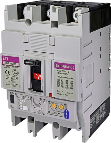 Автоматический выключатель EB2 250/3E 160А 3р (70кА) | код 004671303 | ETI