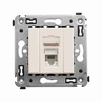Компьютерная розетка RJ-45 в стену, кат.5e одинарная, Avanti, Ванильная дымка | код 4405463 | DKC
