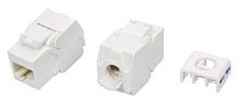 Hyperline KJ8-8P8C-C5e-180-TLS-WH Вставка Keystone Jack RJ-45(8P8C), категория 5e, тип 180 градусов, Toolless, белая | код 426193 | Hyperline