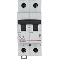 Выключатель автоматический двухполюсный RX3 4500 16А C 4,5кА | код. 419697 | Legrand 