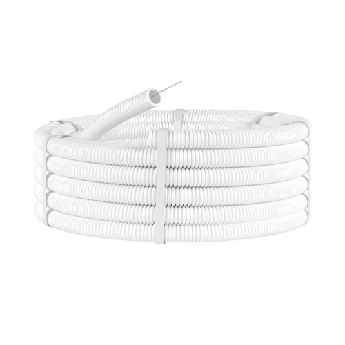 Труба ПЛЛ гибкая гофрированная не содержит галогенов 50мм ПВ-0 с протяжкой (15м) белая | код. 81850 | DKC фото 2