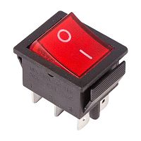 Выключатель клавишный 250В 15А (6с) ON-ON с подсветкой (RWB-506; SC-767) красн. | Код. 36-2350 | Rexant