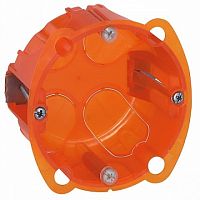 Batibox коробка монтажная повышенной прочности 1-ная, диаметр 67 мм²  глубина 40 мм²  оранжевая |  код. 080101 |  Legrand