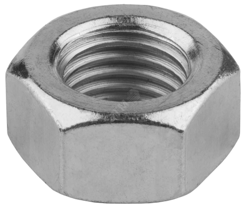 Гайка DIN 934 М10 шестигранная класс прочности 8 покрытие цинк | код DIN934-М10-8 | Крепдил