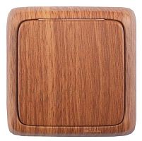 Выключатель одноклавишный наружный с изоляционной пластиной дуб 16А | код ВА16-113-05 | HEGEL