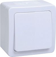 Переключатель 1-клавишный ГЕРМЕС PLUS, открытый монтаж, белый | код. EVMP12-K01-10-54-EC | IEK