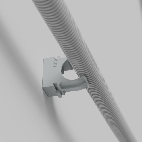 Держатель для труб (клипса) KM-KKPM-32 d32мм для прямого монтажа сер. (уп. 50шт) КМ LO67233 фото 4