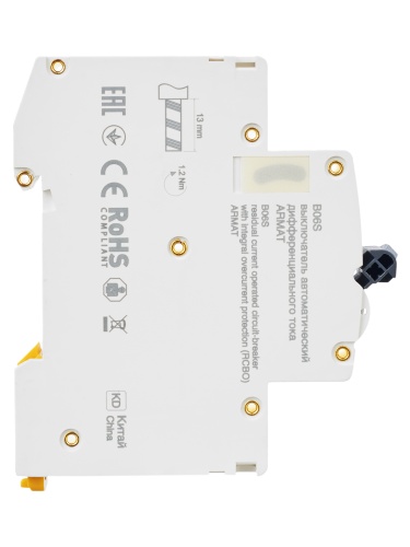 ARMAT Автоматический выключатель дифференциального тока B06S 1P+NP B6 30мА тип AC (18мм) | код AR-B06S-1N-B06C030 | IEK  фото 8