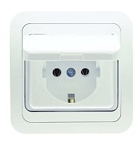 Розетка 1-м СП Mimoza 16А IP20 с крышкой бел./бел. Makel 12009