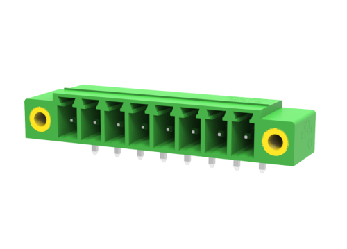 MC-PA3.81H07-F-0001 Разъём штекерный MC, угл. конт.,шаг 3.81мм, подкл. горизонт., 7 конт., фланц., с гайкой,зел., шт | код MC-PA3.81H07-F-0001 | SUPU