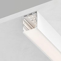 Профиль алюминиевый CAB256 накладной "Линии света"(35х35) бел. 2м (в компл 2 заглушки 4 крепежа) FERON 10372