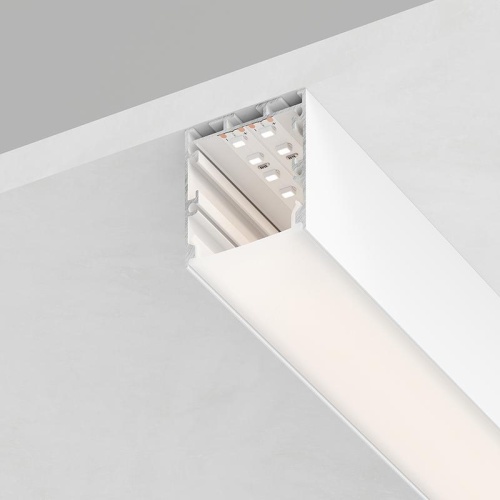 Профиль алюминиевый CAB256 накладной "Линии света"(35х35) бел. 2м (в компл 2 заглушки 4 крепежа) FERON 10372