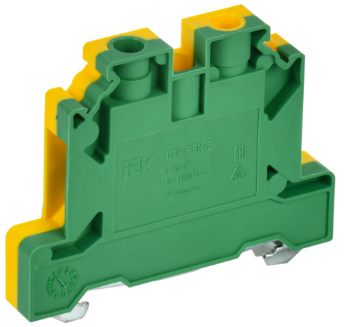 Колодка клеммная CTS-PEN земля 6мм2 желто-зеленая IEK | код YCT11-00-K52-006 | IEK