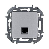 Розетка компьютерная Inspiria RJ45 кат.5E UTP алюм. | код. 673827 | Inspiria(группа Legrand)