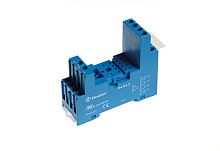 Розетка с винтовыми клеммами (с зажимной клетью) для реле 55.32, 55.34, таймера 85.02, 85.04, применяются модули 99.80, в комплекте металлическая клипса 094.71, версия: синий цвет | код 94.84.2SMA | FINDER