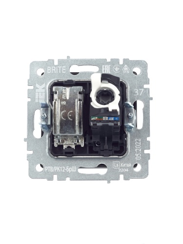 BRITE Розетка двойная TV+RJ45 кат.5E РТВ/РК12-БрШ шампань | код BR-AK20-1-K37 | IEK фото 5