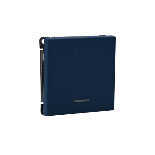 Выключатель кнопочный 1-кл. ArtGallery 10А с подсветкой механизм аквамарин SE GAL001116 фото 3