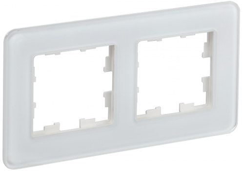 BRITE Рамка 2-мест. РУ-2-2-Бр стекло бел. RE IEK | код BR-M22-G-41-K01 | IEK
