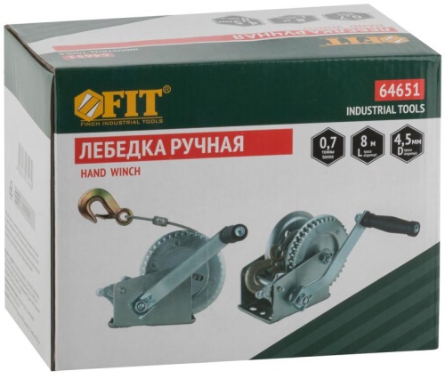 Лебедка шестеренчатая сталь ной трос 8 м х 4.5 мм 700 кг | код 64651 | FIT фото 3 Лебедка шестеренчатая сталь ной трос 8 м х 4.5 мм 700 кг | код 64651 | FIT фото 3