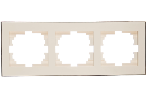 RAIN Рамка 3 поста горизонтальная белая с боковой вставкой хром | код 703-0225-148 | Lezard