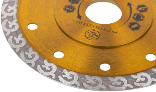 Диск отрезной алмазный универс. Профи 125х1.3х10х22.2мм сухая и влажная резка FIT 37422 фото 5