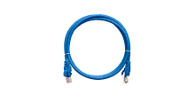 Шнур коммутационный NIKOMAX U/UTP 4 пары, Кат.5е (Класс D), 100МГц, 2хRJ45/8P8C, T568B, заливной, с защитой защелки, многожильный, BC (чистая медь), 24AWG (7х0,205мм), LSZH нг(А)-HFLTx, синий, 2м | код NMC-PC4UD55B-020-C-BL | NIKOMAX