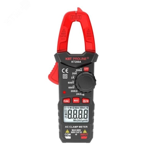 Токовые клещи цифровые КТ 200А серия PROLINE | код 79129 | КВТ Токовые клещи цифровые КТ 200А серия PROLINE | код 79129 | КВТ