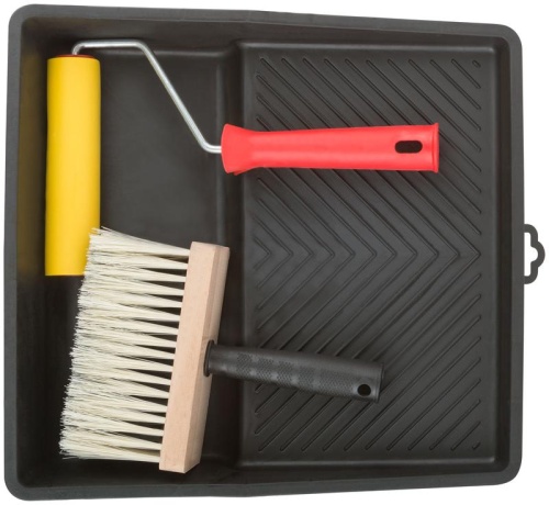 Набор для наклеивания обоев (ванночка 350х330мм+валик прижимной 150мм +макловица) FIT 03030 фото 2