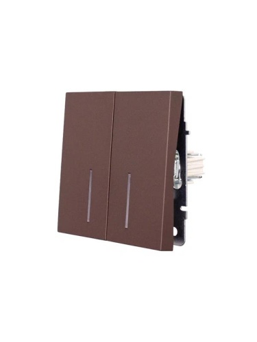 ZIMA Выключатель 2-ой с подсветкой шоколад безвинтовой зажим/клемма LEZARD | код 704-7388-112QC | LEZARD фото 2