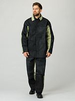 Костюм сварщика комбинированный 2 класс защиты (ткань Брезент, 550-Спилок S-2,3), черный-бежевый, 52-54/170-176 | код 87474375 | Факел