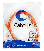 Cabeus PC-UTP-RJ45-Cat.5e-0.3m-OR-LSZH Патч-корд U/UTP, категория 5е, 2xRJ45/8p8c, неэкранированный, оранжевый, LSZH, 0.3м | код 9519c | Cabeus