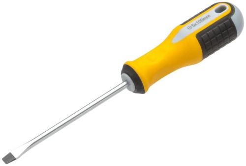 Отвертка "Старт" CrV сталь прорезиненная ручка 5х100мм SL FIT 55184 фото 2 Отвертка "Старт" CrV сталь прорезиненная ручка 5х100мм SL FIT 55184 фото 2