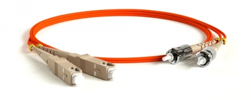 Патч-корд волоконно-оптический (шнур) MM 62.5/125 ST-SC 2 мм duplex LSZH 2 м, Hyperline FC-D2-62-SC/PR-ST/PR-H-2M-LSZH-OR | код 239532 | Hyperline
